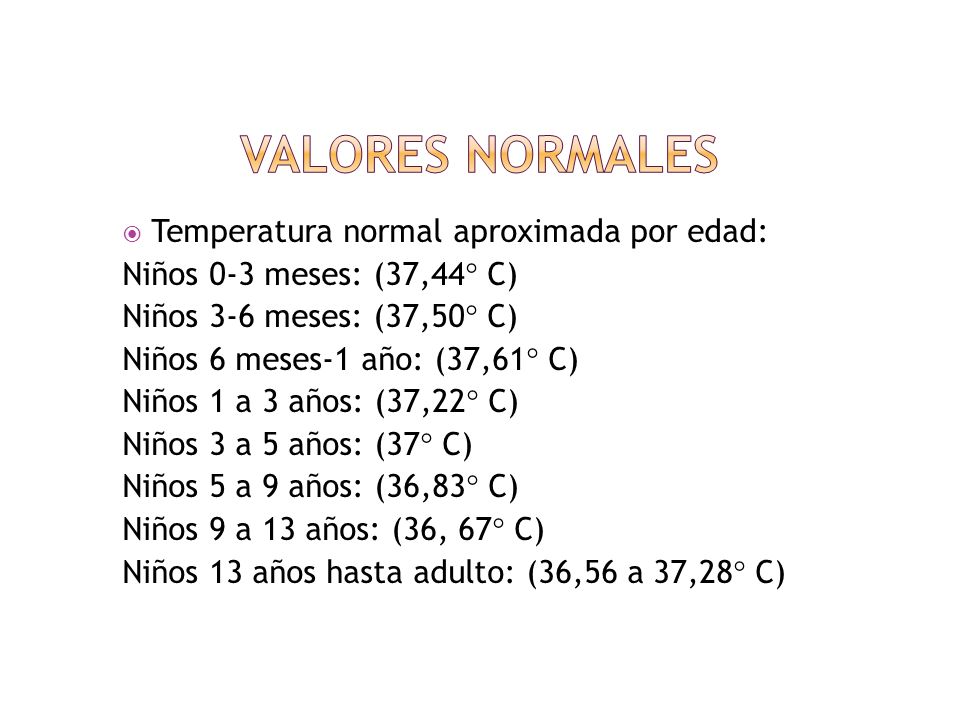cual es solfa syllable temperatura ordinario de un nino de 1 ano